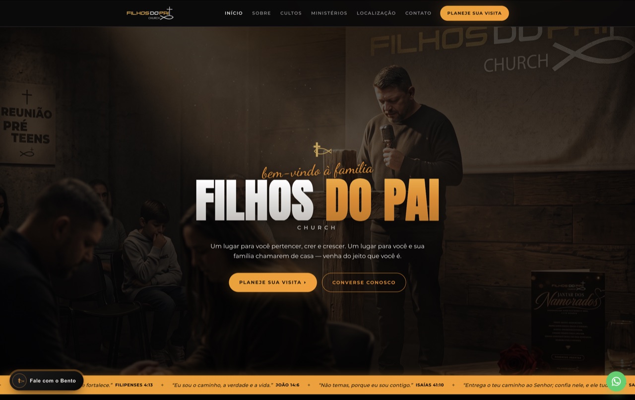 Site da Filhos do Pai Church