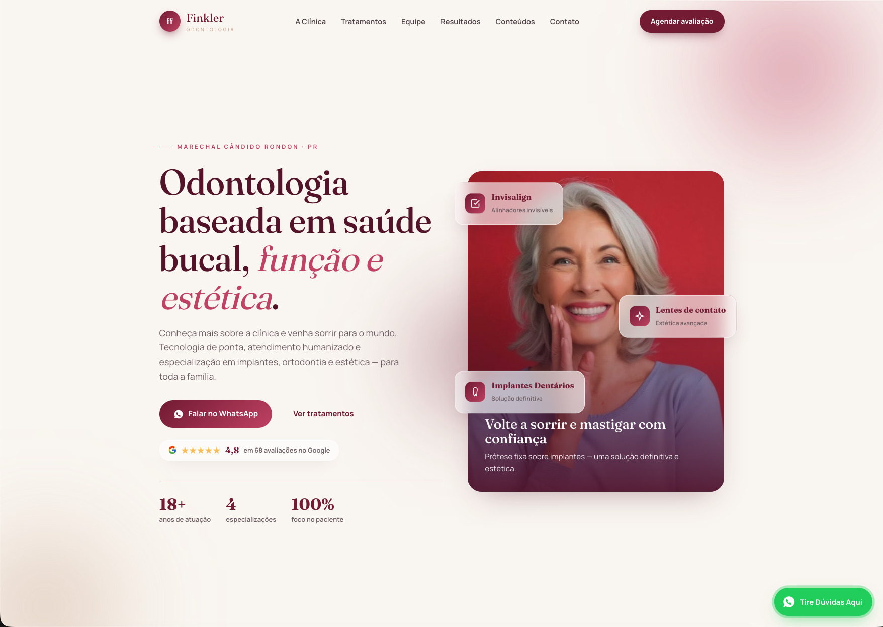 Site da Finkler Odontologia